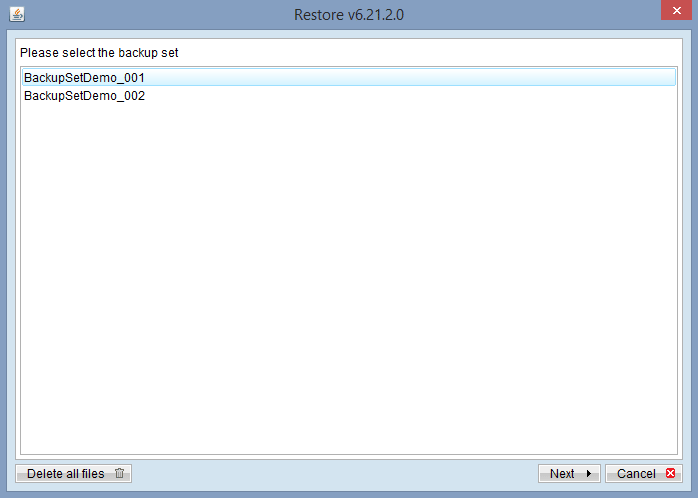 Copy Restore Example 8 File restore process